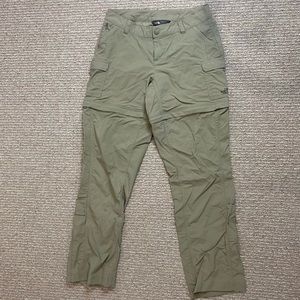 THE NORTH FACE Womens Size 2 Convertible Hiking Zip Off Khaki Beige Pants Shorts